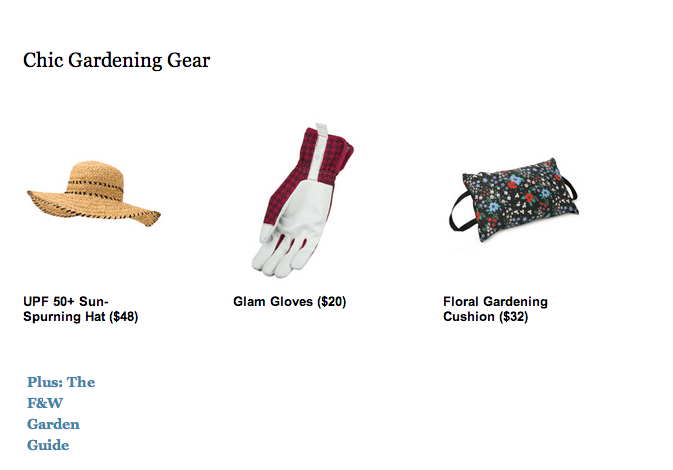 Gardening is not dainty work, Food & Wine.