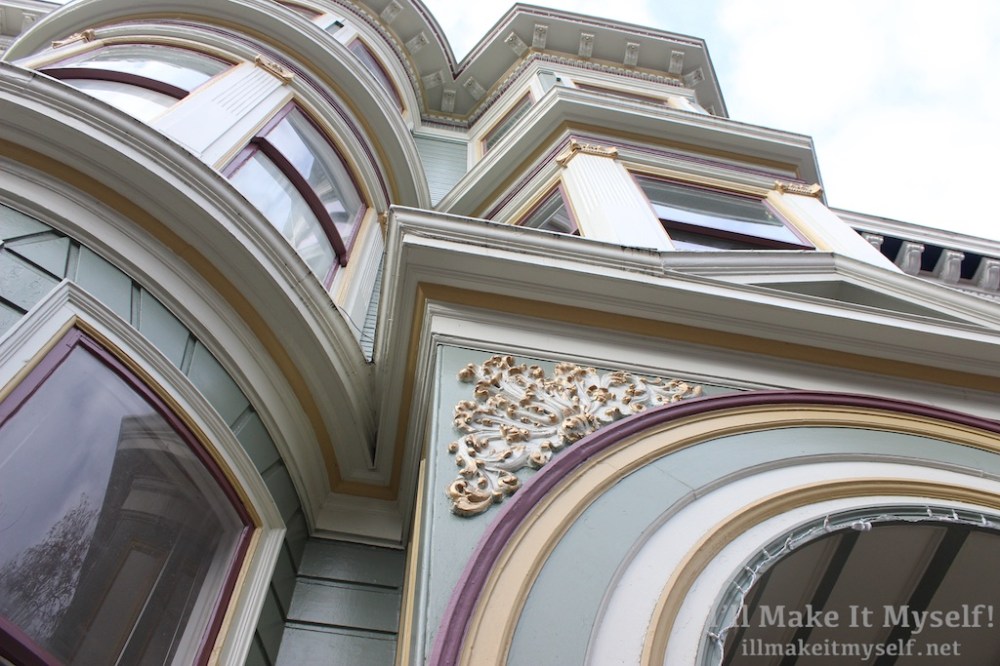 detail of architecture on pale green 